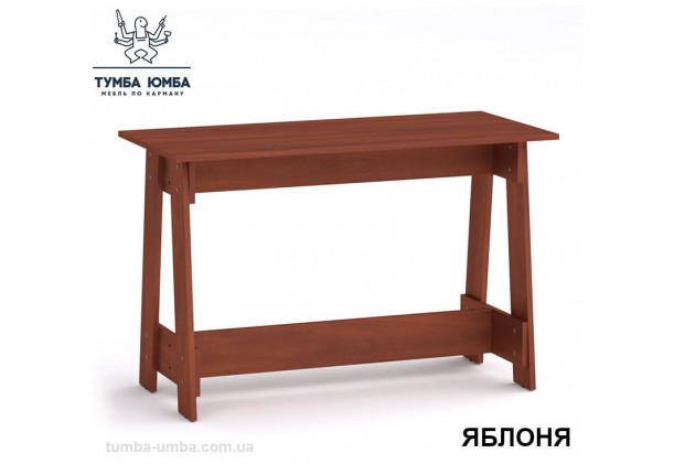 Фото недорогой простой стандартный нераскладной обеденный стол КС-10 ДСП минимализм для дома в цвете яблоня дешево от производителя с доставкой по всей Украине