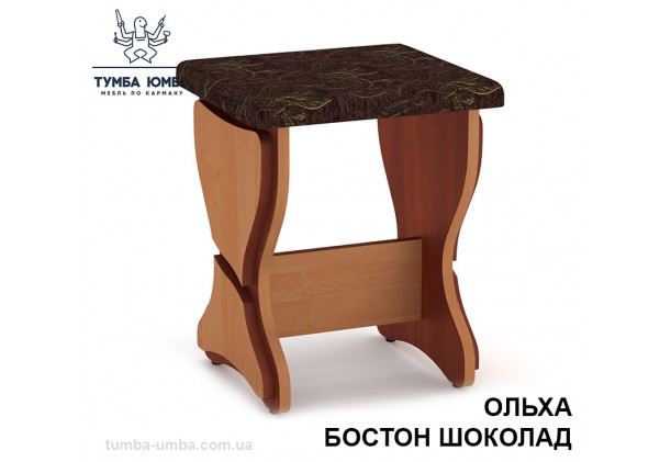 Фото недорогой стандартный кухонный табурет Т-3 ДСП с мягким сиденьем для дома и дачи в цвете ольха дешево от производителя с доставкой по всей Украине