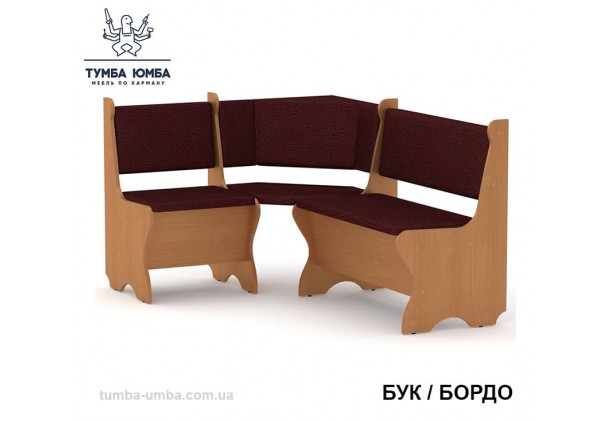 Фото недорогой простой стандартный угловой кухонный диванчик Кипр ДСП с нишами для хранения для дома, дачи или бани в цвете бук дешево от производителя с доставкой по всей Украине