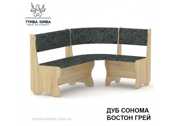 Фото недорогой простой стандартный угловой кухонный диванчик Мальта ДСП с нишами для хранения для дома, дачи или бани в цвете дуб сонома дешево от производителя с доставкой по всей Украине