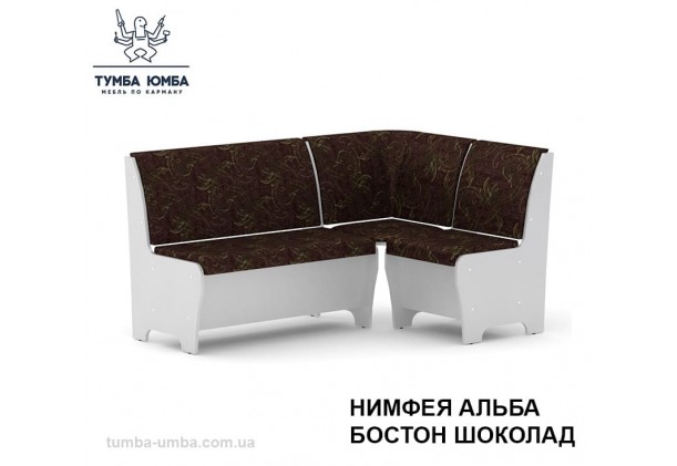Фото недорогой простой стандартный угловой кухонный диванчик Тунис ДСП с нишами для хранения для дома, дачи или бани в цвете нимфея альба дешево от производителя с доставкой по всей Украине