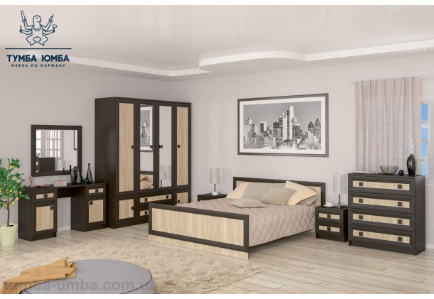 фото модульная спальня Даллас цвет дуб сонома/венге в интерьере дешево от производителя с доставкой по всей Украине в интернет-магазине TUMBA-UMBA™