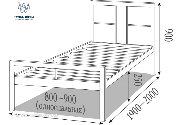 Односпальная металлическая кровать Дабл 