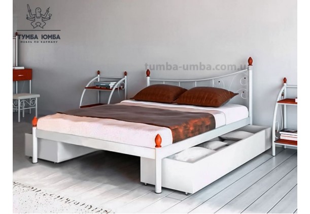 фото стандартная металлическая кровать Калипсо Металл-Дизайн в спальню, на дачу или в гостиницу дешево от производителя с доставкой по всей Украине