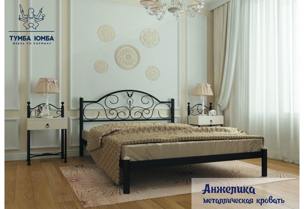 фото стандартная металлическая кровать Анжелика Металл-Дизайн в спальню, на дачу или в гостиницу дешево от производителя с доставкой по всей Украине