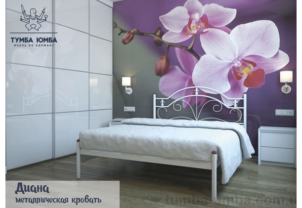 фото стандартная металлическая кровать Диана Металл-Дизайн в спальню, на дачу или в гостиницу дешево от производителя с доставкой по всей Украине