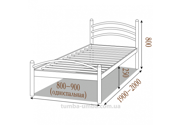 Односпальная металлическая кровать Маргарита