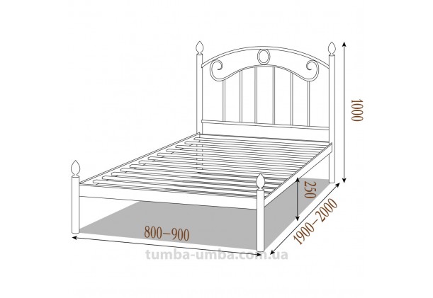 Односпальная металлическая кровать Монро