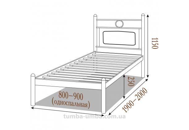 Односпальная металлическая кровать Николь