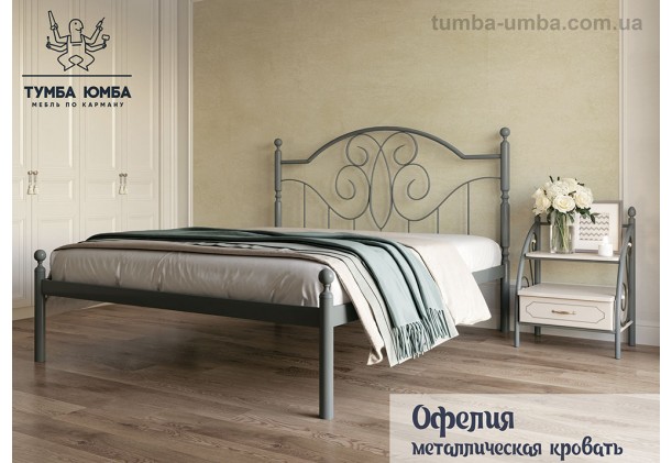 фото стандартная металлическая кровать Офелия Металл-Дизайн в спальню, на дачу или в гостиницу дешево от производителя с доставкой по всей Украине