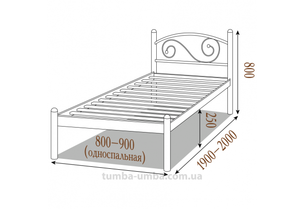 Односпальне металеве ліжко Вероніка