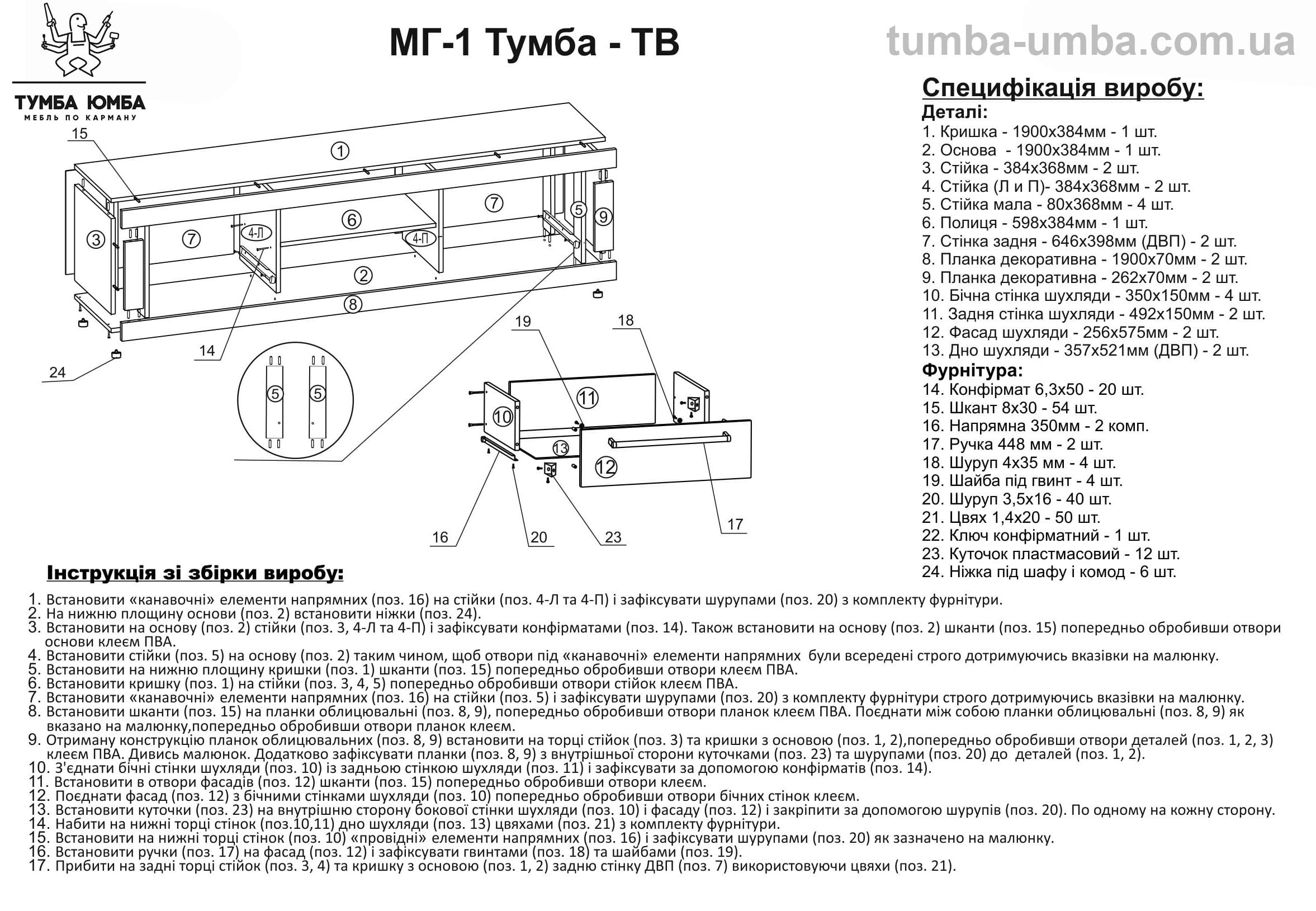 Схема тумбы под телевизор